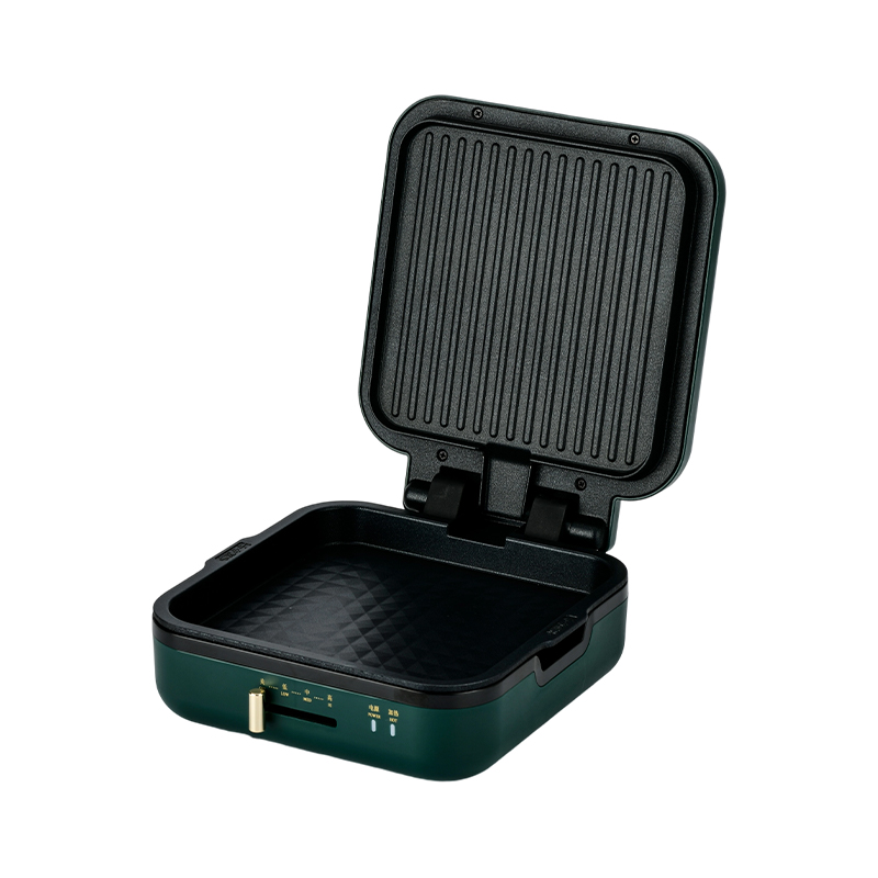 BJX-S017 24x24cm grill tava s roštiljem (kontrola temperature + drvena drška)